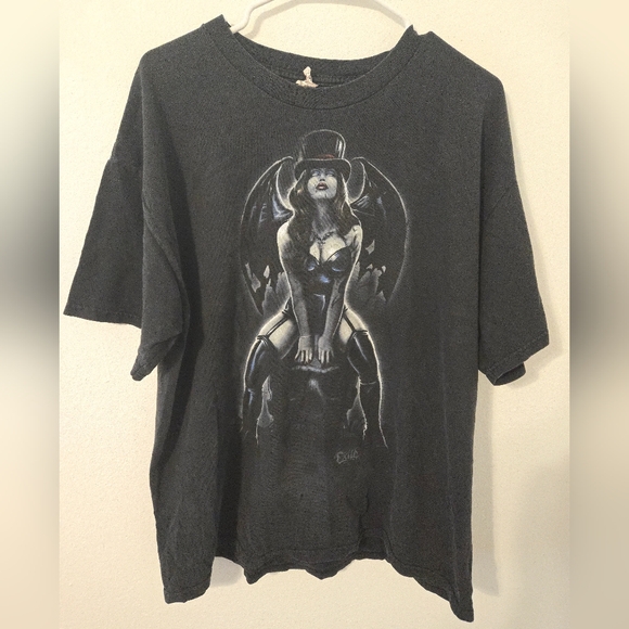 Hanes Other - Alstyle Exile Sexy Succubus Skull Demon Top Hat Voodoo SS T Shirt Black Mens XL